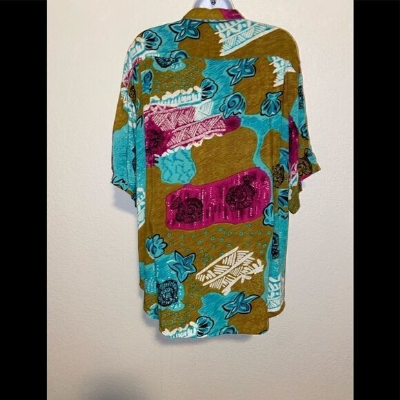 Vintage Guess by‎ Georges Marciano Hawaiian Fish print Retro Button Down - Picture 6 of 10